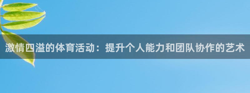 蚂蚁体育app下载安装官方免费版：激情四溢的体育活动：提升个人能力和团队协作的艺术